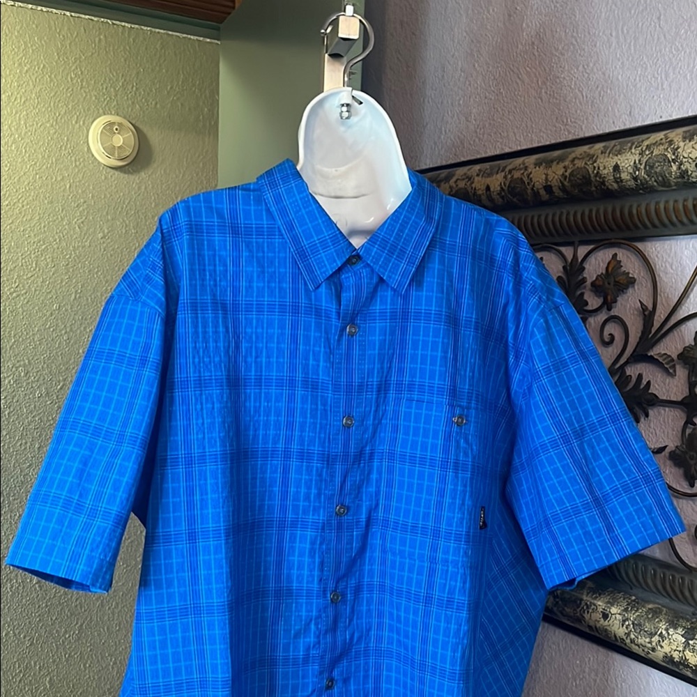 EUC Orvis Blue Plaid Short Sleeve Shirt - lightweight Sz XL men’s